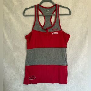 Arkansas Razorbacks Red and Gray Athletic Tank